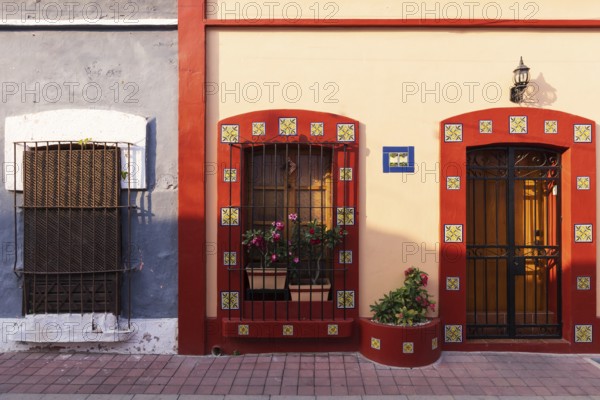 Mexico, Mazatlan colorful old city streets in historic center near El Malecon promenade ocean shore
