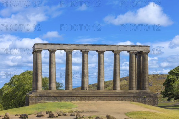 Edinburgh, National Monument of Scotland on Calton Hill. Part of a UNESCO World Heritage Site
