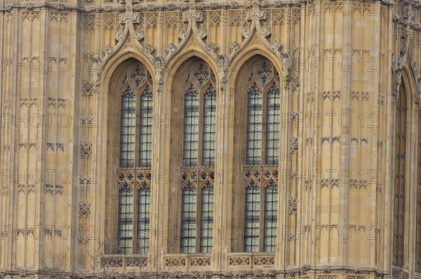 Close up of the Palace of Westminster or Houses of Parliment, City of London, England, United