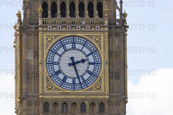 Big Ben or The Elizabeth Tower clock tower of the Palace of Westminster or Houses of Parliment,