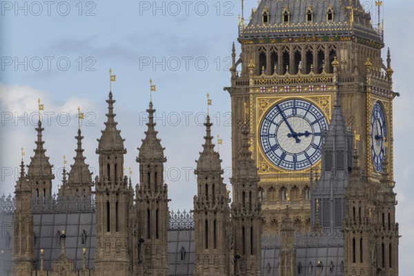 Big Ben or The Elizabeth Tower clock tower of the Palace of Westminster or Houses of Parliment,