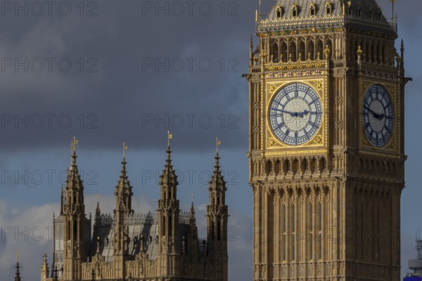 Big Ben or The Elizabeth Tower clock tower of the Palace of Westminster or Houses of Parliment,