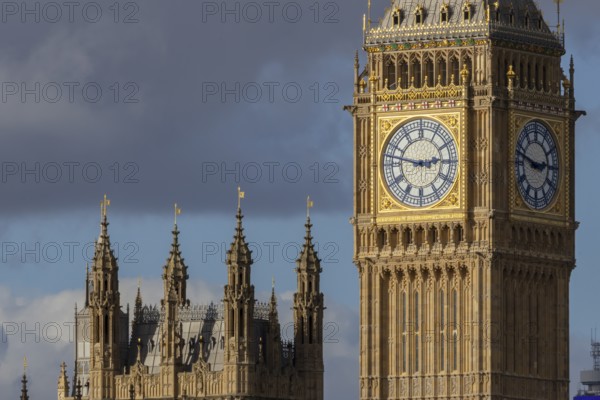 Big Ben or The Elizabeth Tower clock tower of the Palace of Westminster or Houses of Parliment,