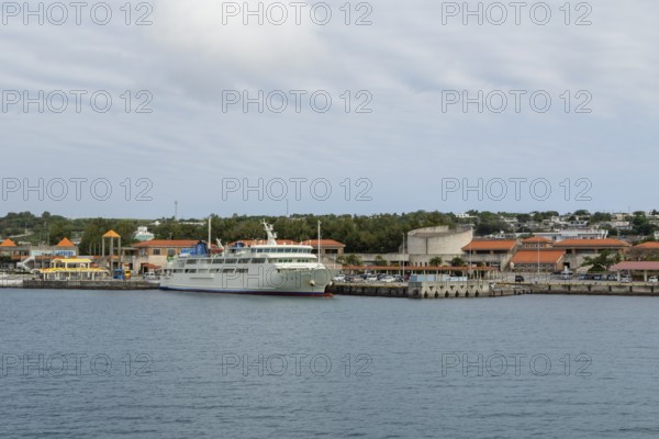 Ferry of the shipping company Marix Line in the harbour of Ie-jima, Ie Island, Motobu, Kunigami