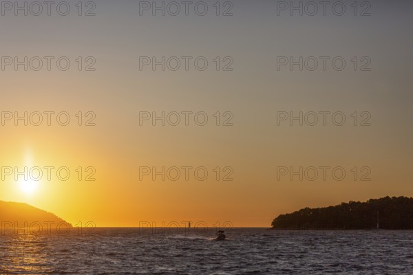 Sunset over the sea at sunset, near Starigrad, Dalmatia, Croatia