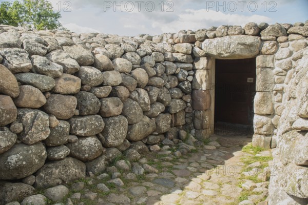 Entrance to King's grave, a 75-meter-diameter Bronze Age cairn containing a coffin with ten stone