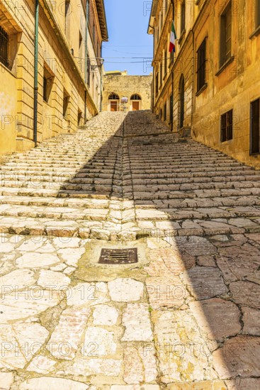 Historic stairs in the old town centre of Portoferraio, Elba Island, Tuscan Archipelago National