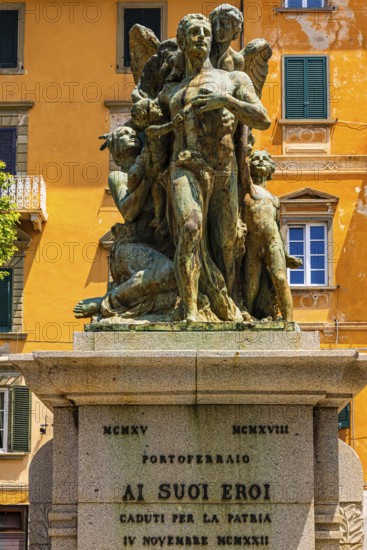 War memorial in Piazza della Repubblica, Portoferraio, Elba Island, Tuscan Archipelago National