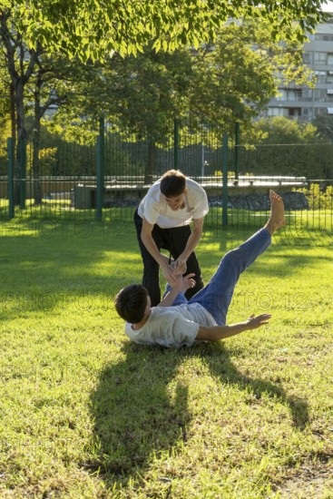 Powerful kicks in a dedicated Jiu Jitsu practice