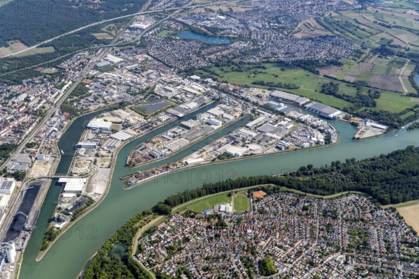 Rheinauhafen, Mannheim, Baden-Württemberg, barge, Rhine, harbour, transshipment, logistics,