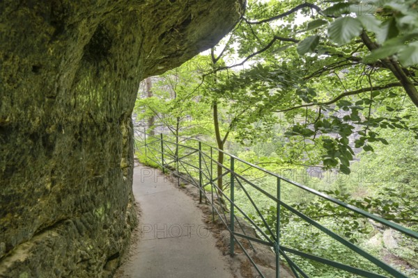 Hiking trail to the Pravcicka Brana Prebisch Gate near Hrensko, Elbe Sandstone Mountains, Czech