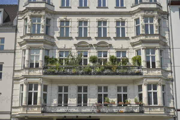 Balcony, old building, Torstraße, Mitte, Berlin, Germany