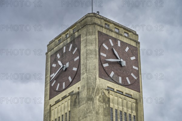Clock tower of the old sewing machine factory, Bad Wilsnacker Straße, Wittenberge, district of