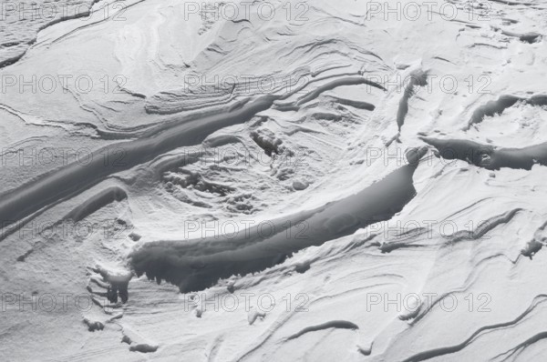 Snow drifts, Alpe Tognola ski area, San Martino di Castrozza, Trentino, South Tyrol, Italy