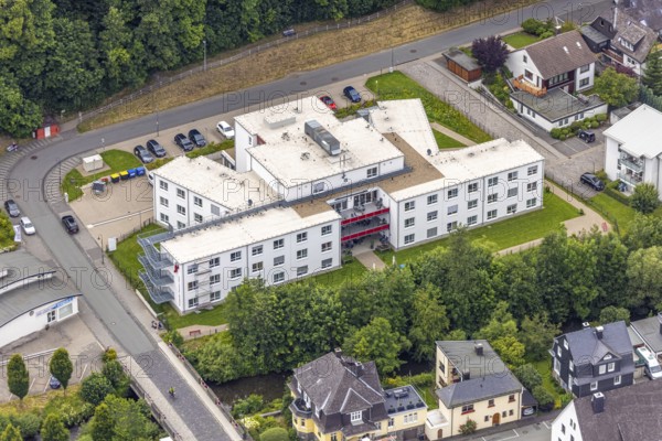 Aerial view, Friederike-Fliedner-Haus retirement home, Evang. Johanneswerk gGmbH nursing home,