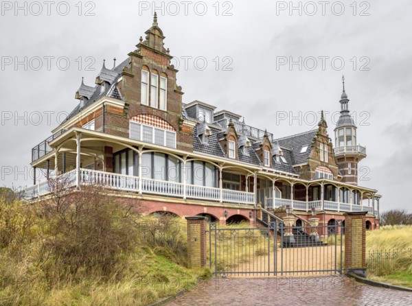 Glamourous bathing pavillon seen in a seaside resort named Domburg located in the dutch province of