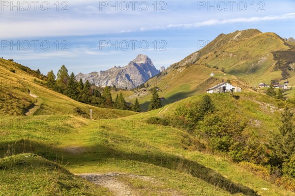 Idyllic scenery around Warth, a municipality in the district of Bregenz in the Austrian state of