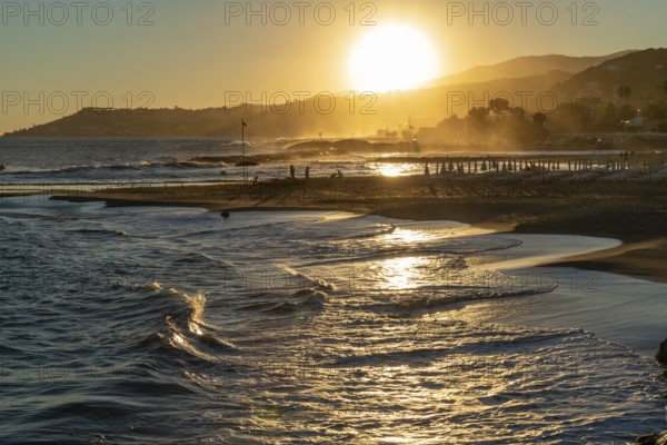 Idyllic sunset impression around Santo Stefano al Mare, a comune in the Province of Imperia in the