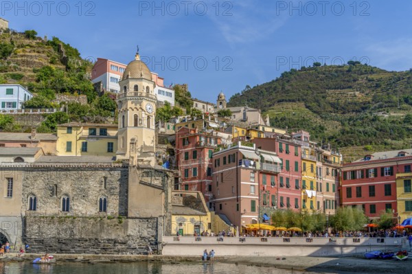 Scenery around Vernazza, a small town at a coastal area named Cinque Terre in Liguria, located in