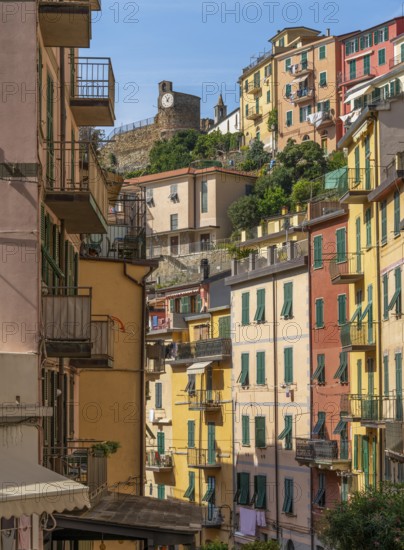 Scenery around Riomaggiore, a village at a coastal area named Cinque Terre in Liguria, located in