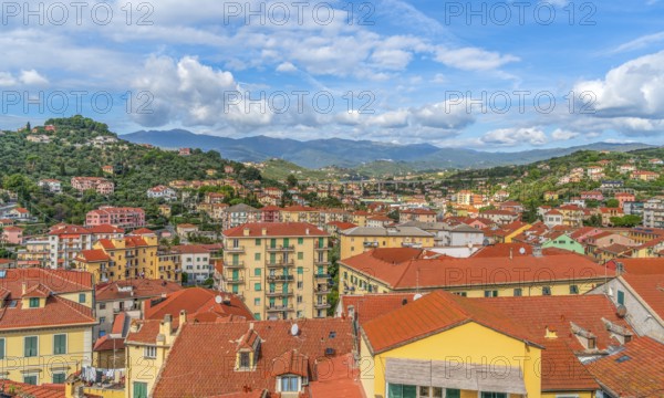 Scenery around Porto Maurizio in Oneglia, a former town in northern Italy on the Ligurian coast, in