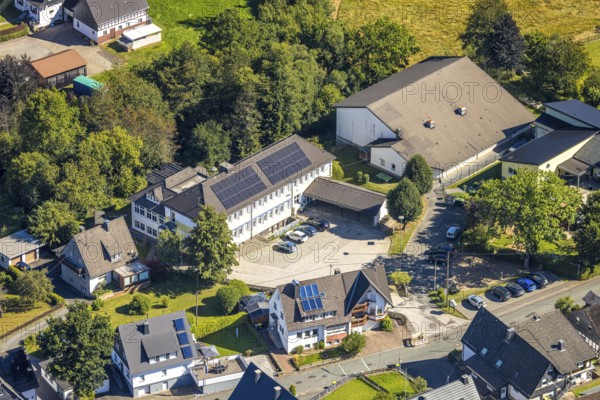Aerial photo, St. Katharina Catholic Primary School, Heinsberg, Kirchhundem, Sauerland, North