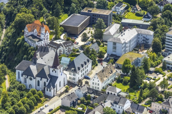 Aerial view, Wedinghausen Monastery and St Laurentius Catholic Provost Church, Laurentianum Grammar