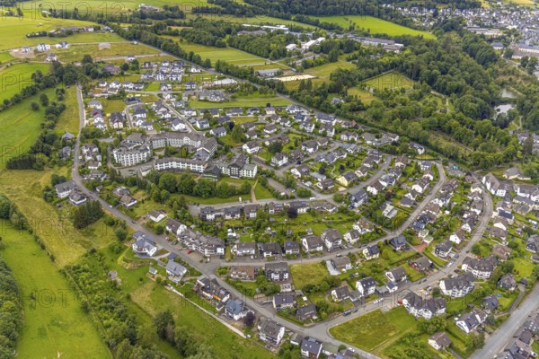 Aerial view, Haus am Sähling - Evangelisches Johanneswerk nursing home, residential area around