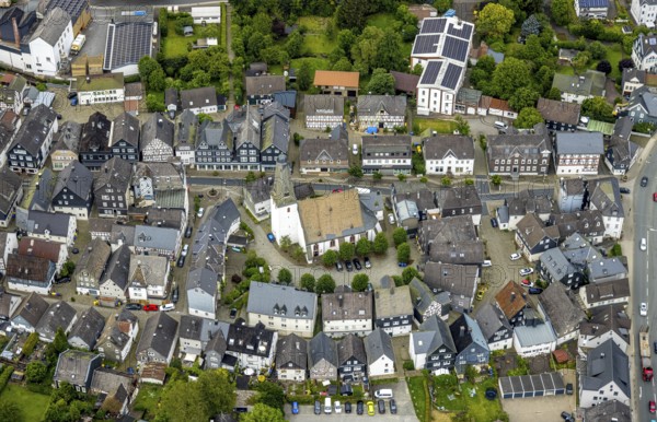 Aerial view, Bad Laasphe, Wittgensteiner Land, North Rhine-Westphalia, Germany, architecture, view,