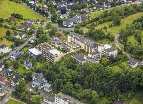 Aerial view, Schlossbergklinik HGC Kliniken GmbH, Schlossstraße, Bad Laasphe, Wittgensteiner Land,