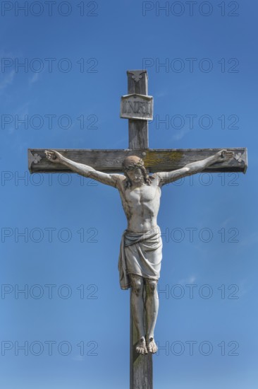 Crucifix at the Roman Catholic parish church of the Assumption of the Virgin Mary in Gebrazhofen,