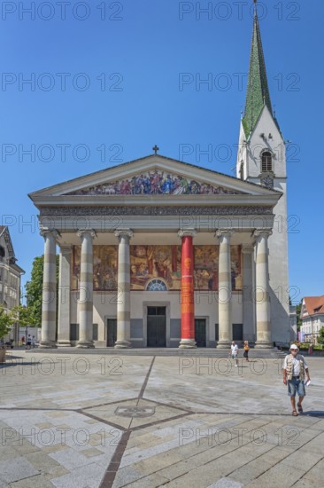 The Roman Catholic parish church of St Martin, entrance with a monumental Ionic temple façade, with
