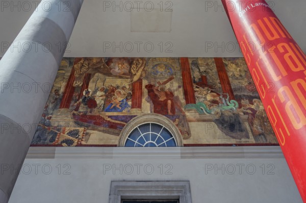 The Roman Catholic parish church of St Martin, entrance with a monumental Ionic temple façade, with