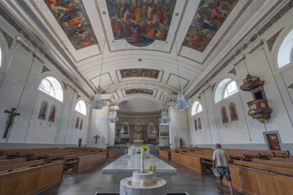 The Roman Catholic parish church of St Martin, interior, Dornbirn, Vorarlberg, Austria