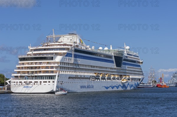 Cruise ship Aida mar in the harbour, Hanse Sail, Unterwarnow, Warnemünde, Rostock,