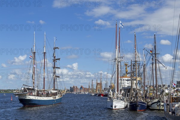 Sailing ships, Hanse-Sail, harbour, Rostock, Mecklenburg-Western Pomerania, Germany