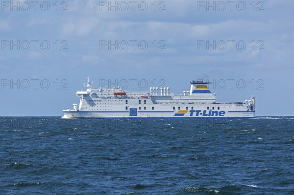 TT-Line ferry Tom Sawyer, Baltic Sea near Warnemünde, Rostock, Mecklenburg-Western Pomerania,