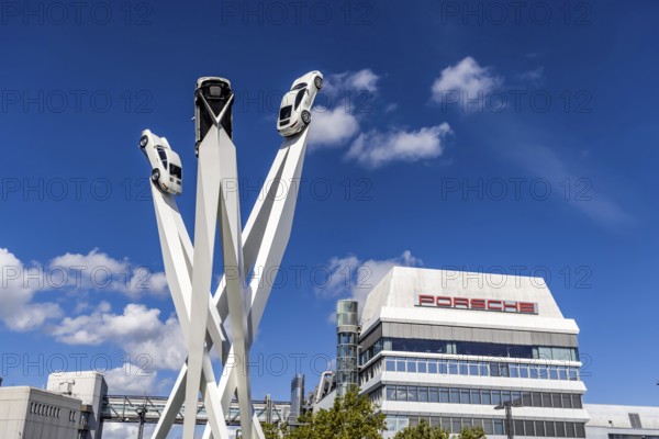 Stuttgart Zuffenhausen with headquarters and logo. Inspiration 911 artwork by Gerry Judah on