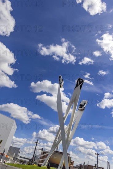 Stuttgart Zuffenhausen with headquarters and logo. Inspiration 911 artwork by Gerry Judah on