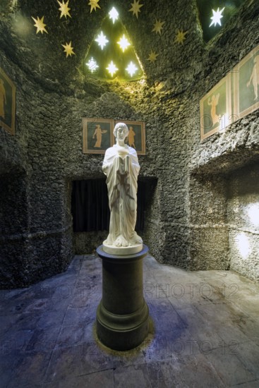 Stein Island with the Temple of the Night with the figure of a Vestal Virgin, interior view,