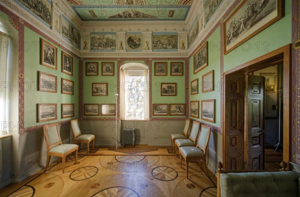 Stein Island with Villa Hamilton, interior view, Wörlitz Park, Wörlitz Gardens, Garden Kingdom of