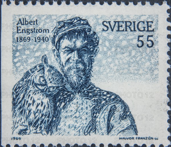Albert Engström (1869-1940) was a Swedish cartoonist, painter and writer. Portrait on a Swedish