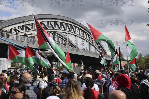 Several thousand people take part in a pro-Palestine demonstration under the slogan United 4 Gaza