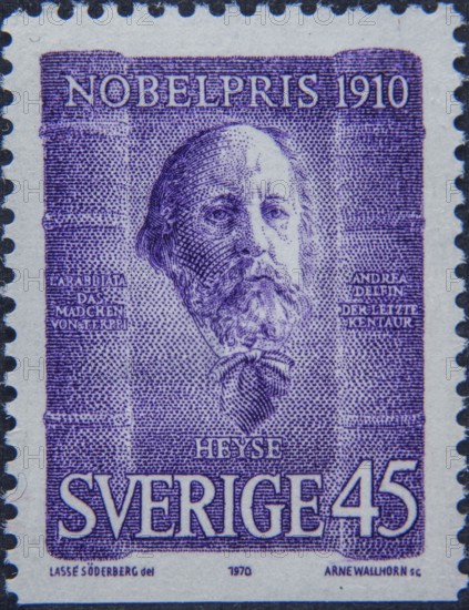 Paul Johann Ludwig von Heyse, 1830, 1914, a German author who was awarded the Nobel Prize in