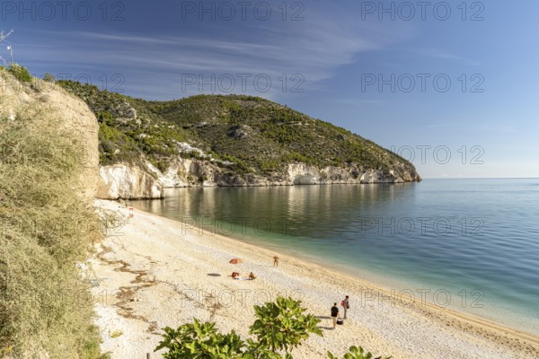 The beach at Baia Di Mattinatella, Mattinata, Gargano, Apulia, Italy