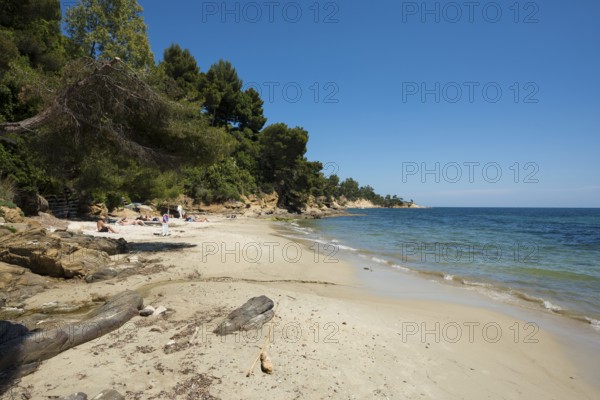 Beach, Plage de Jean Blanc, Le Lavandou, Var, French Riviera, Provence-Alpes-Cote d'Azur, Cote d
