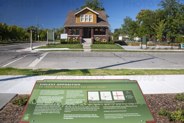 Detroit, Michigan, The Dr. Ossian Sweet home and memorial park. When Sweet moved his family into
