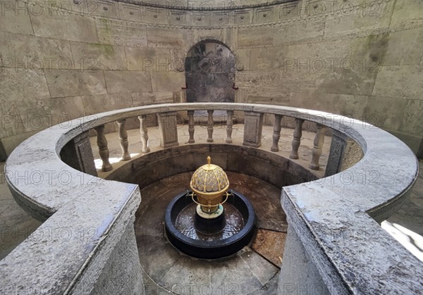 Sacred atmosphere, spa fountain in the fountain temple of the drinking spa complex, healing spring