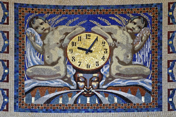 Waiting room in bathhouse 3 with mosaics from the Royal Bavarian Court Mosaic and Art Institute,