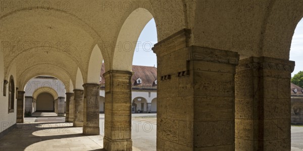 Arcade in the Sprudelhof, a spa complex built between 1905 and 1911 in Art Nouveau style, Bad